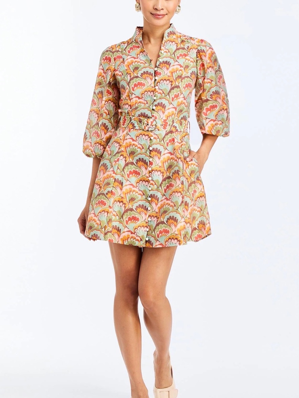Mestiza Valencia Mini Dress- Marbled Multi